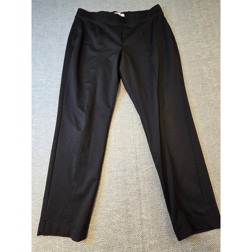 Croft & Barrow Ankle Pants Women's XL Short Black Stretch Pull On Seamed Front